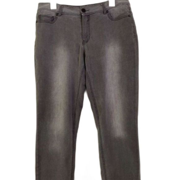 EST 1946 Cato Jeans Gray Stretch 5 Pocket Straight Leg Womens Size 12 - Picture 5 of 14